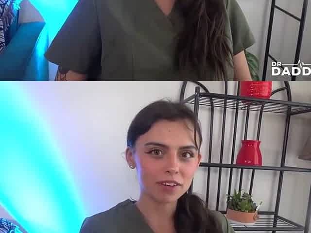 Naughy Nurse Angel Gives Free Cock Inspection