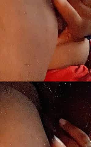Close up of corpulent vagina Black masturbation