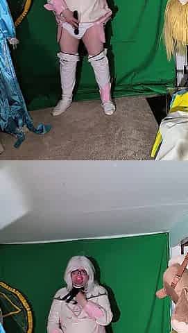 PVC Paimon Cosplay ABDL, Diaper and Dildo Wand