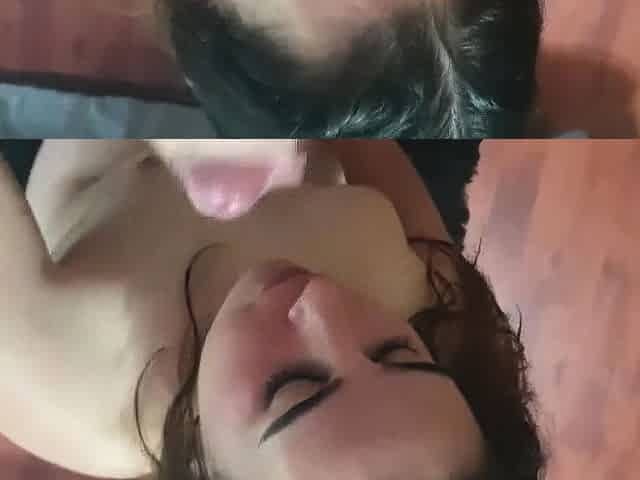 Small-Titted Brunette Amateur POV Blowjob and Handjob