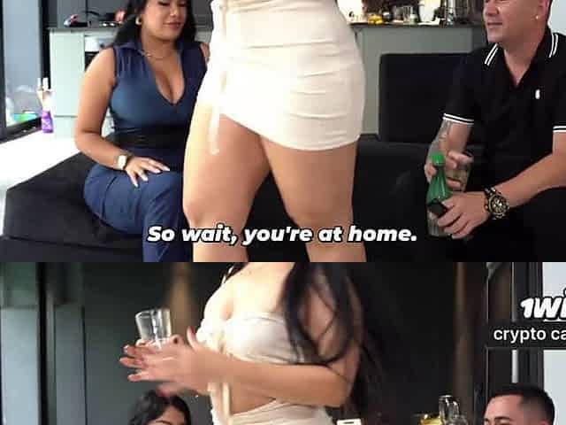 Insane cuckold wife caught cheating with brown-haired milf, ginormous ass and gigantic dick, suck off and spunk in mouth, cowgir