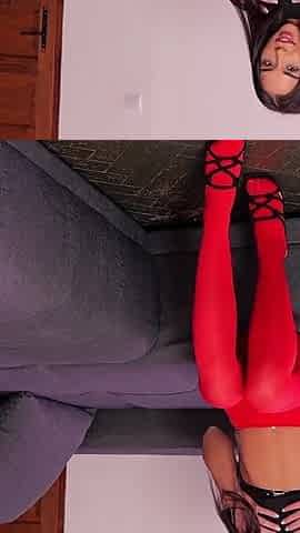Hungarian Teen Red Pantyhose Tease