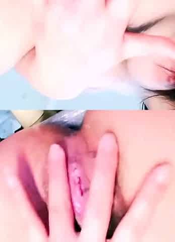 Amateur young teen solo masturbation on her livingroom