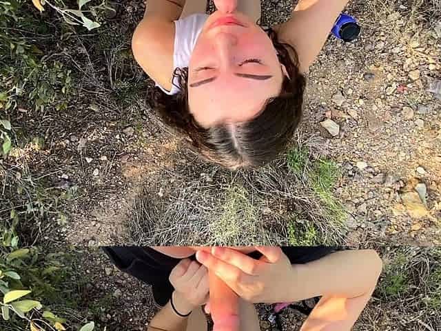 Czech amateur blowjob and fucking POV in public