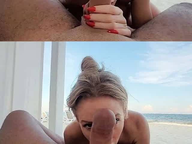 Blonde Chikita shows off her big boobs and bush
