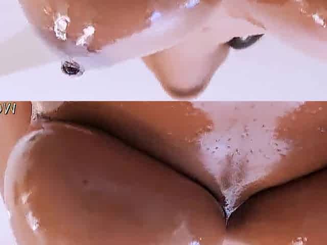 Lily Starfire Wet Bubble Butt in Large Oiled Booties