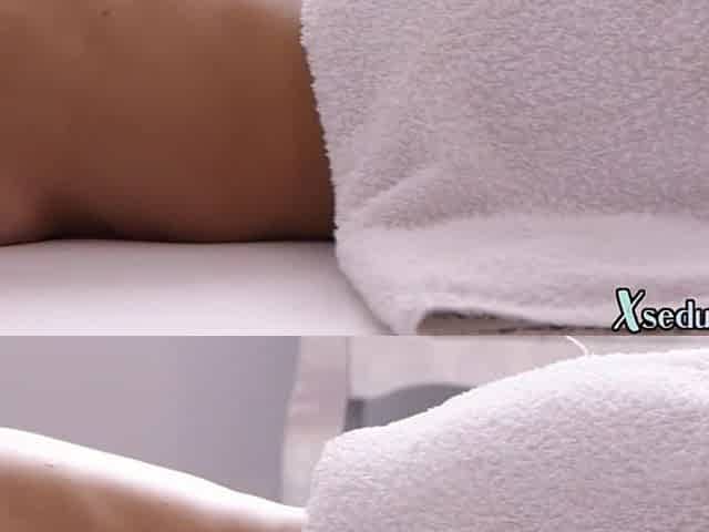 Busty cute babe pussydrilled by masseur