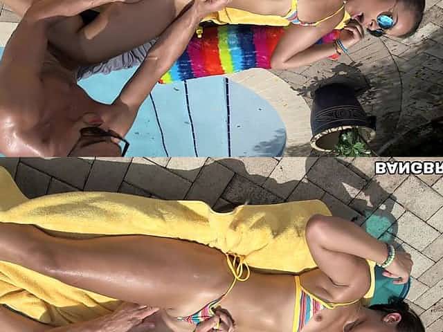 Round butt neibhgor Adriana Maya gets fucked hard by the pool