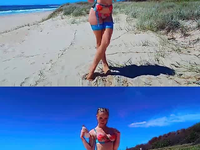 Scarlet Follow's Wild Beach Screw Sesh: Deepthroat & Squirting Surprise