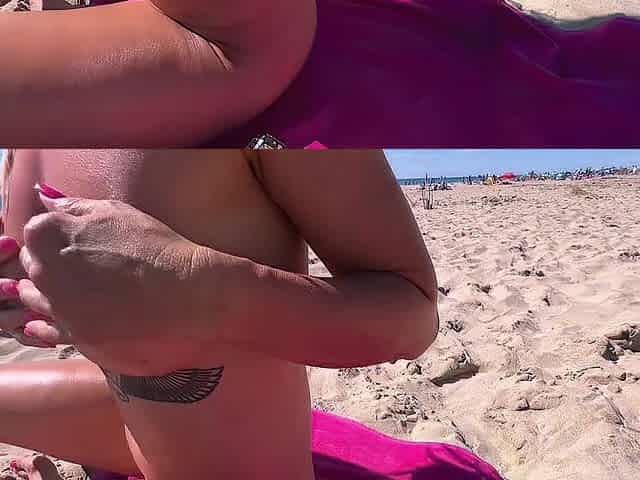 bang and oral pleasure on the beach in cap d'agde