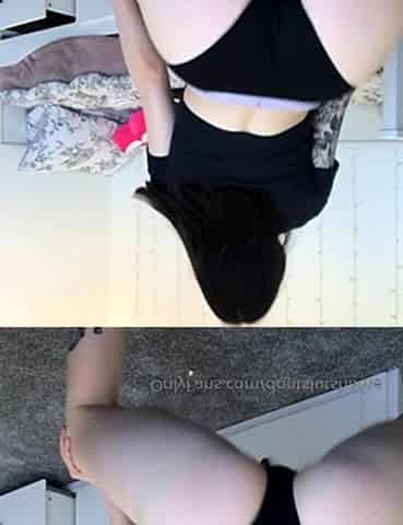 Cute curly brunette solo webcam masturbation
