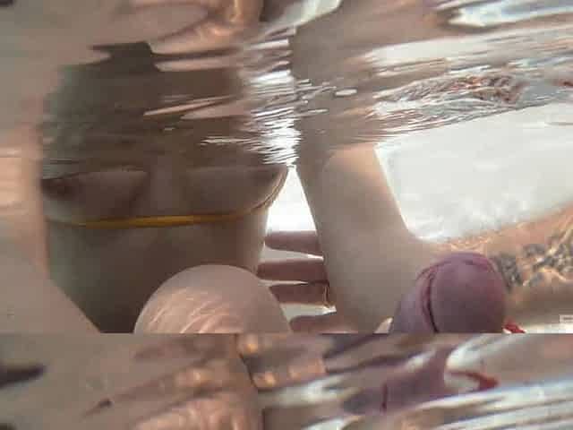 Yamileth Jacuzi gets his dick wet then jerks him off into her mouth
