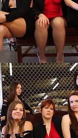 Two younger lesbian girls pleasuring each other's pussy