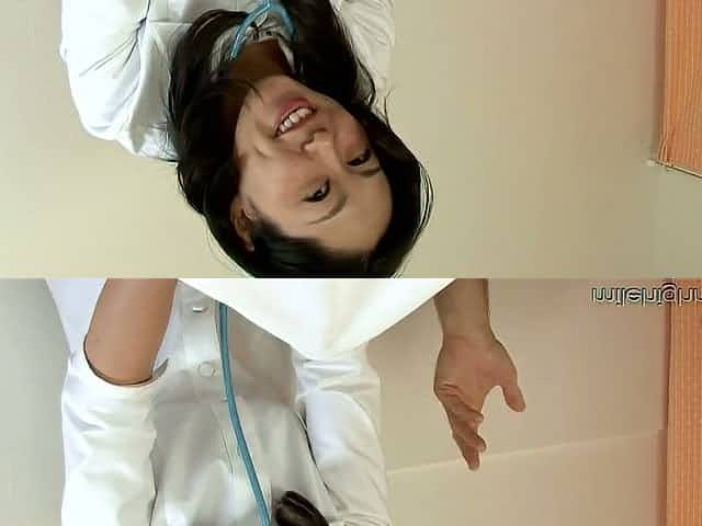 Quite buxom Japanese doctor Fujiko Sakura takes double penetration in hospital