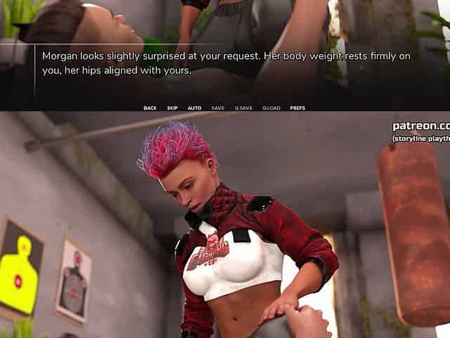 Busty Tattooed Muscular Girl with a Big Ass Rides Big Cock and Gets a Hot Pussy Creampie - Taboo University (steam Game)