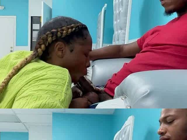Black Amateur Couple's Nail Salon Blowjob and Pussy Eating