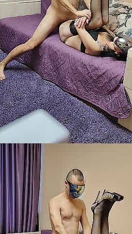 Amateur European slim wife in roleplay movie scene