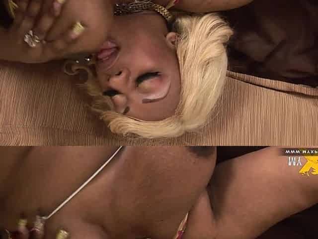 Busty Bubble Butt Blonde Ebony Gets Fucked In The Ass - Cumshot, black on black anal