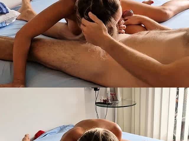 Masturbating together turns into sex - cowgirl and huge