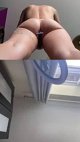 Amateur brunette chick toying her ass and pussy on webcam