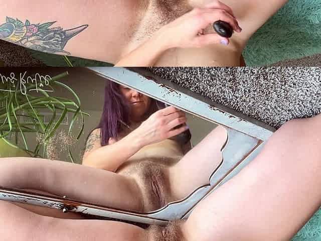 Trimming My Thick Bush Over a Mirror