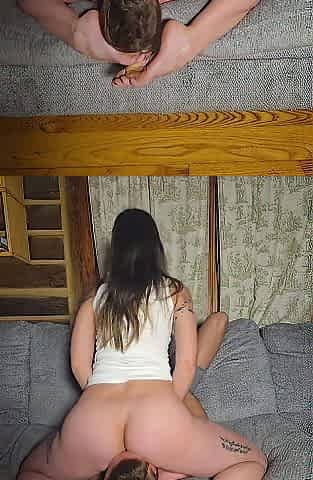 Tall pawg mother I'd like to fuck sits on my face and schlong then feeds me her creampie
