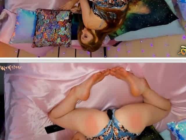 Daphne Madison shows feet soles and cross eyes on chaturbate two