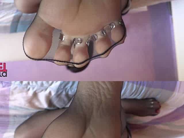 Petra in Black Nylons Flaunts Her Feet and Lets Dirty Words Fall From Her Lips for a Good Time