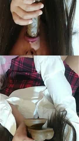 After College and Still Wearing My Uniform, I Started Practicing so My Boyfriend Could Fuck Me