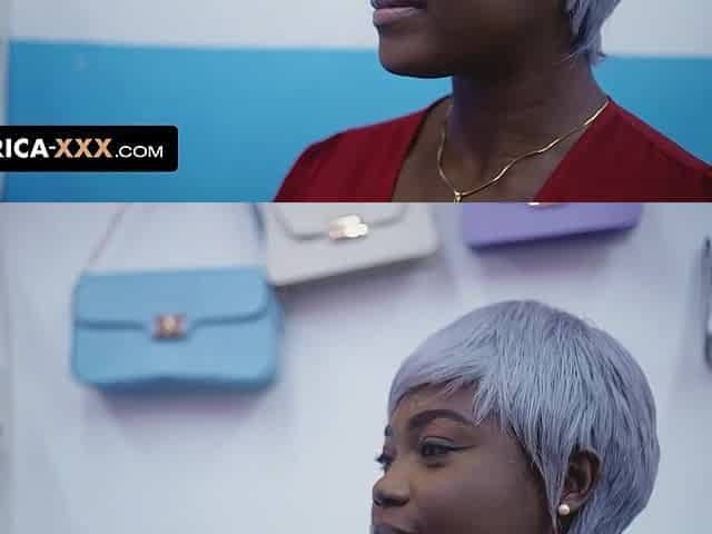 The breasty afro playgirl tries a recent sex toy