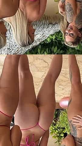 Reverse Gangbang! Stephanie, Alexa & I Drain Pool Boys Cock