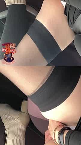 Slut in Car Butt Plug and Big Tits for French Bitch Lady Oups
