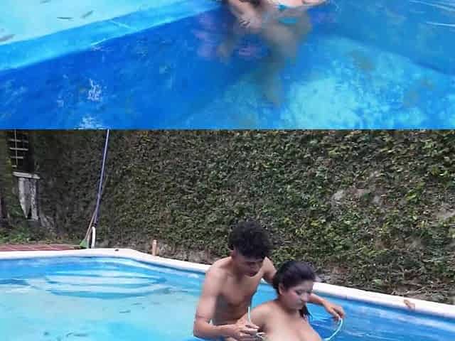 Curvy 18yo Latina Virgin Pool Lesson Turns Into Taboo Facial Fuck-fest