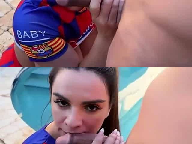Barcelona Fan Soccer Stepmom Fucks Stepson , Raissa Bellini