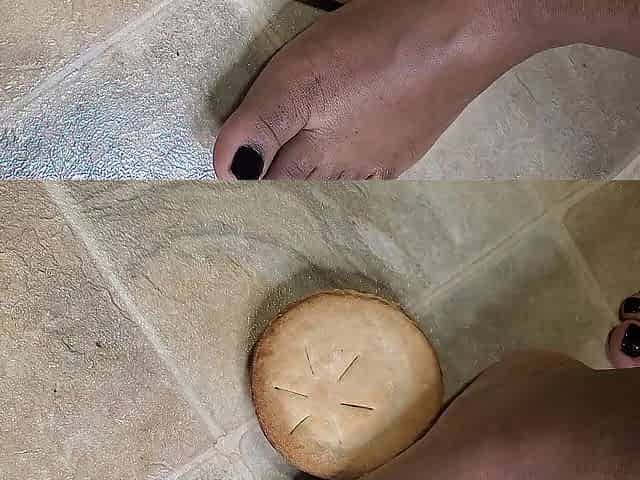 ASMR - Black Feet Crushing Peach Pie