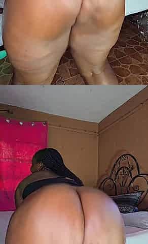 Large booty ebony cracks underneath unforgiving thrust