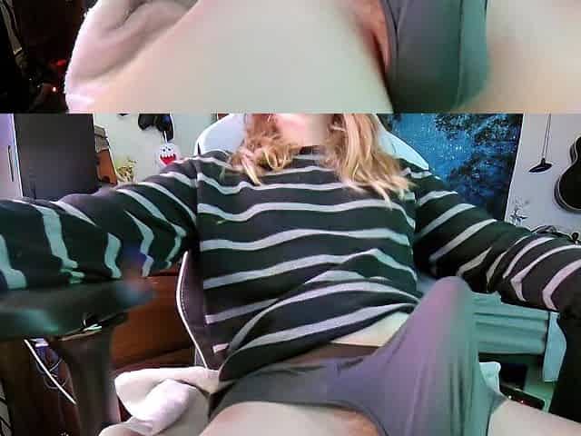 Thick Golden-haired Jock With Large Balls - Cumming In A Cunt Toy