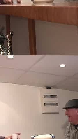 Sexy brunette slut fucks horny old white man