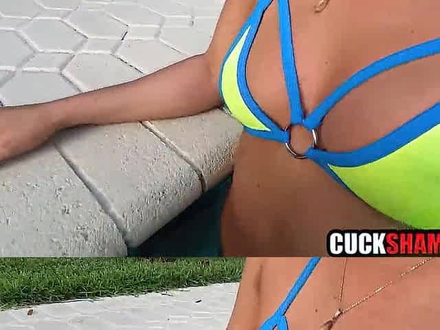 Cuckold Asks Ebony Man To Screw His Wife by the Swimming Pool