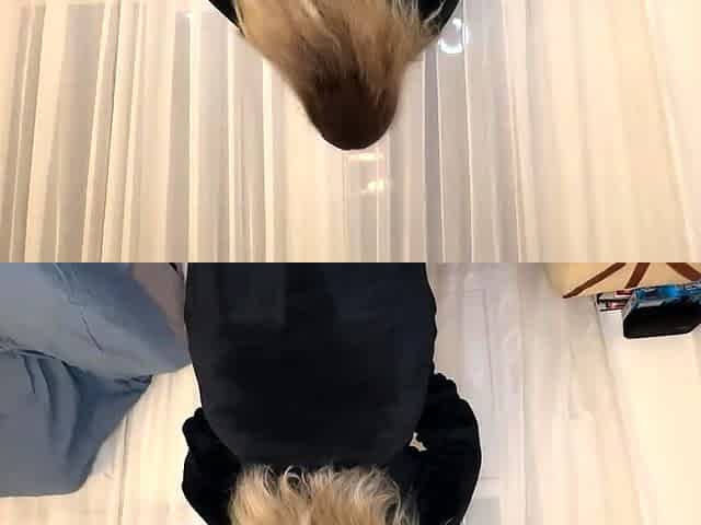 Perfect blond making solo masturbation