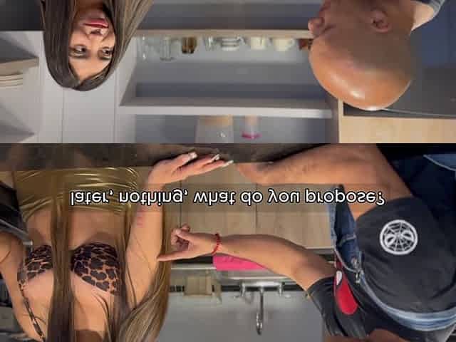 Verito Aguas Gets Pounded in the Kitchen by Horny Handyman Erikklein After Blowjob and Hard Sex