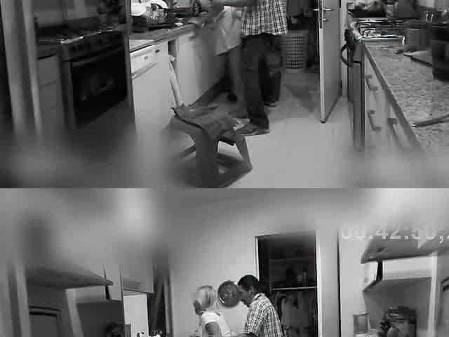 This bastard drilled the cleaning lady, but it was all caught on camera