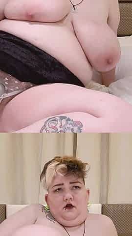 Fucking My Fat Hairy Pussy on the Bed and in the Bathroom