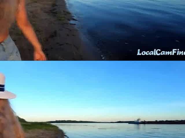 Russian Nudist on the River Shore
