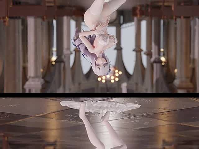 [mmd] Weak Sound Good Kiss Hollow Erotic Underwear Thong Opening White Silk Wedding Dress