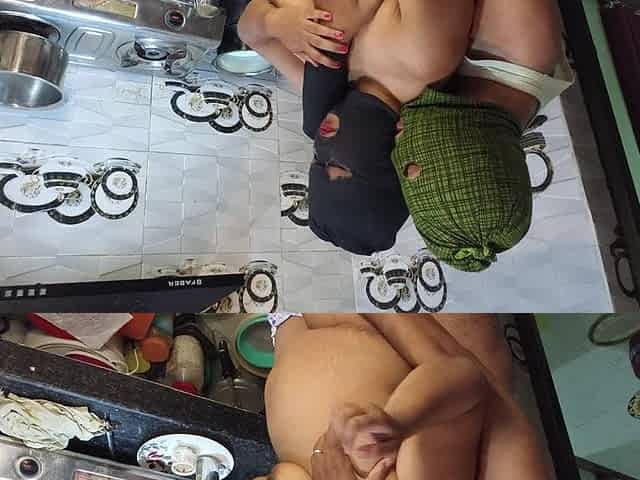 Indian Unsatisfied Bhabhi Hard Sex with Devar in Kitchen
