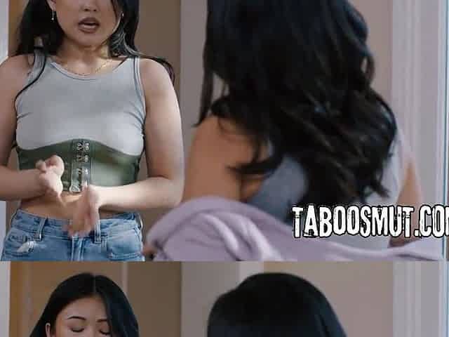 Hawt Oriental Honey Tempted By Neighbors Pair In a Trio After Discovering Their SADOMASOCHISM Sex Tape
