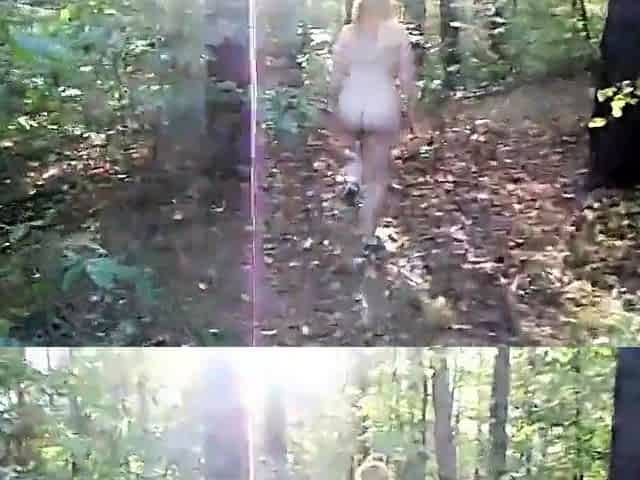 Redhead Amateur Shows Off Her Big Booty in the Forest