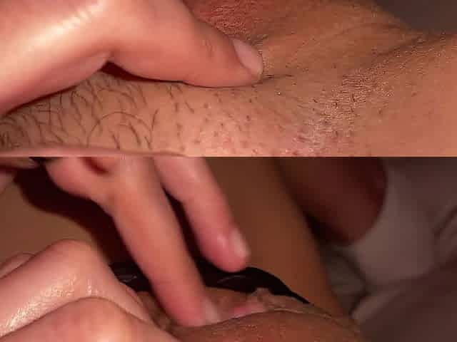 Real evening masturbation. I'm caressing my vagina with my fingers.