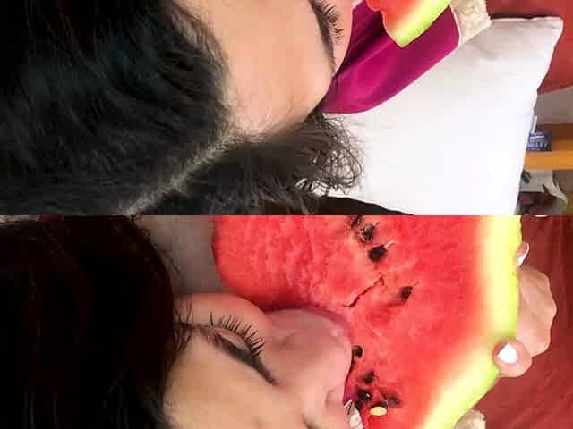 Hot brunette big boobs toying pink pussy